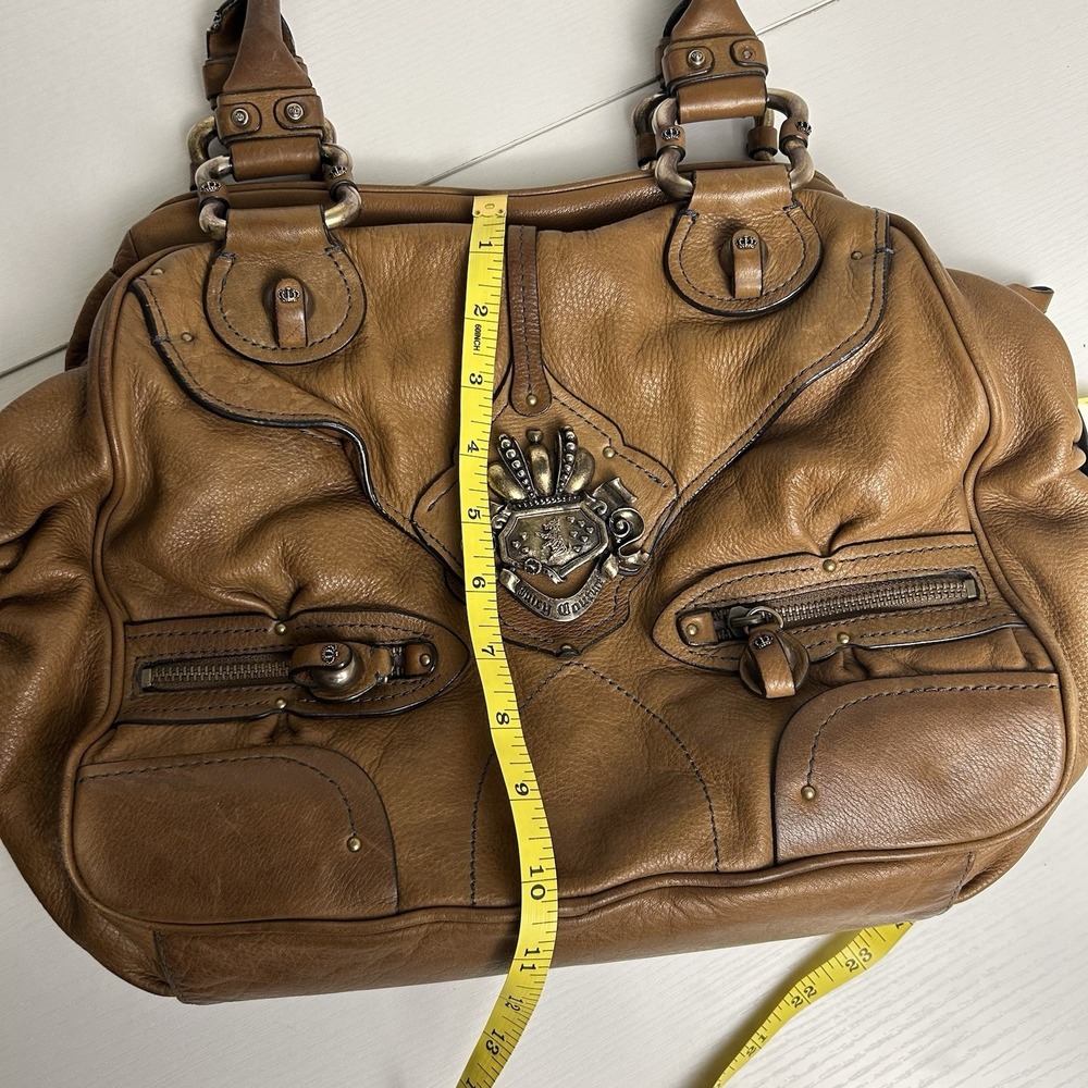 Vintage Juicy Couture Tan Brown Leather Shoulder Bag Y2K - Picture 15 of 16